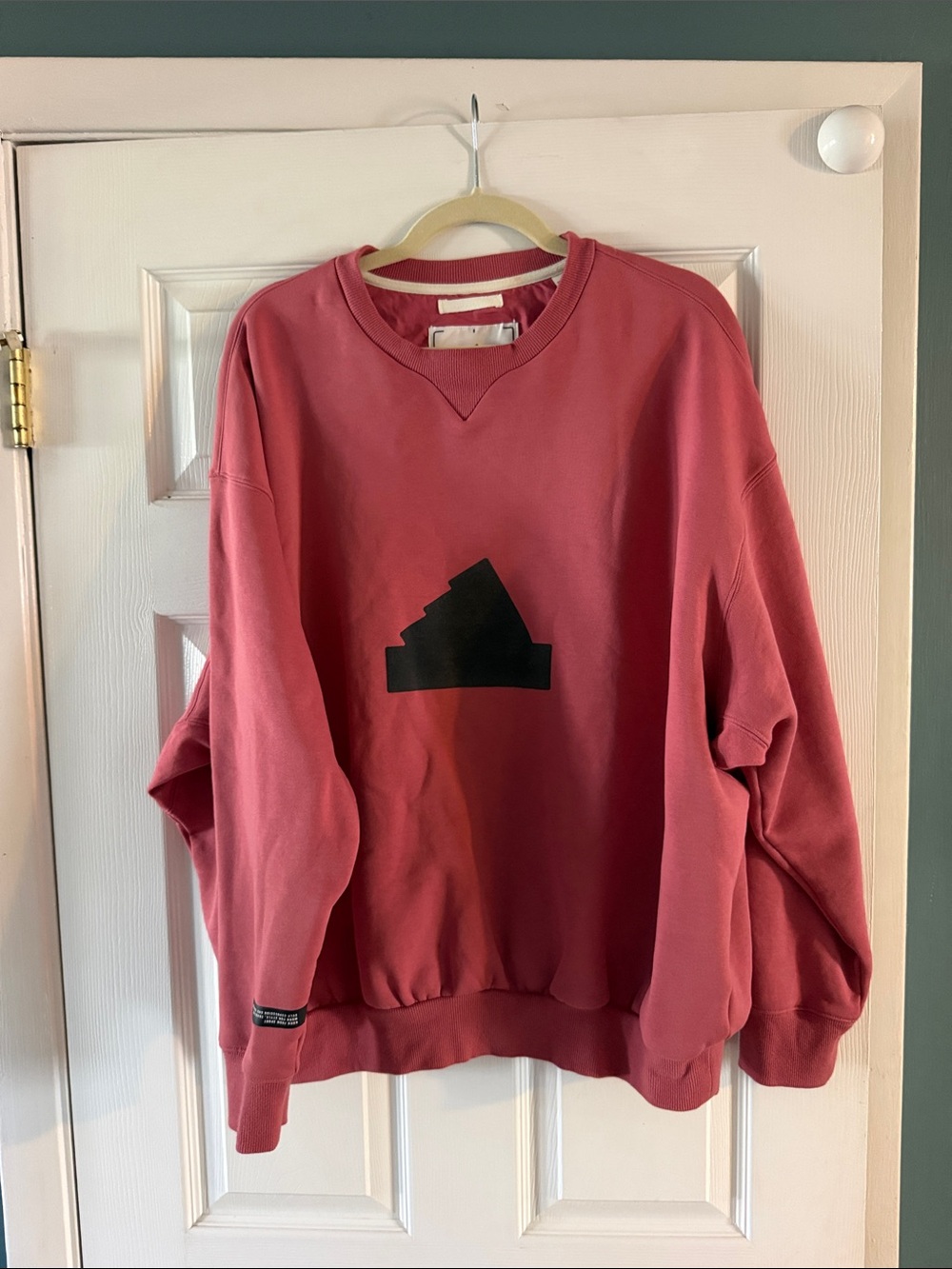 adidas Women's dusty Rose Crewneck Sweatshirt with Black Logo